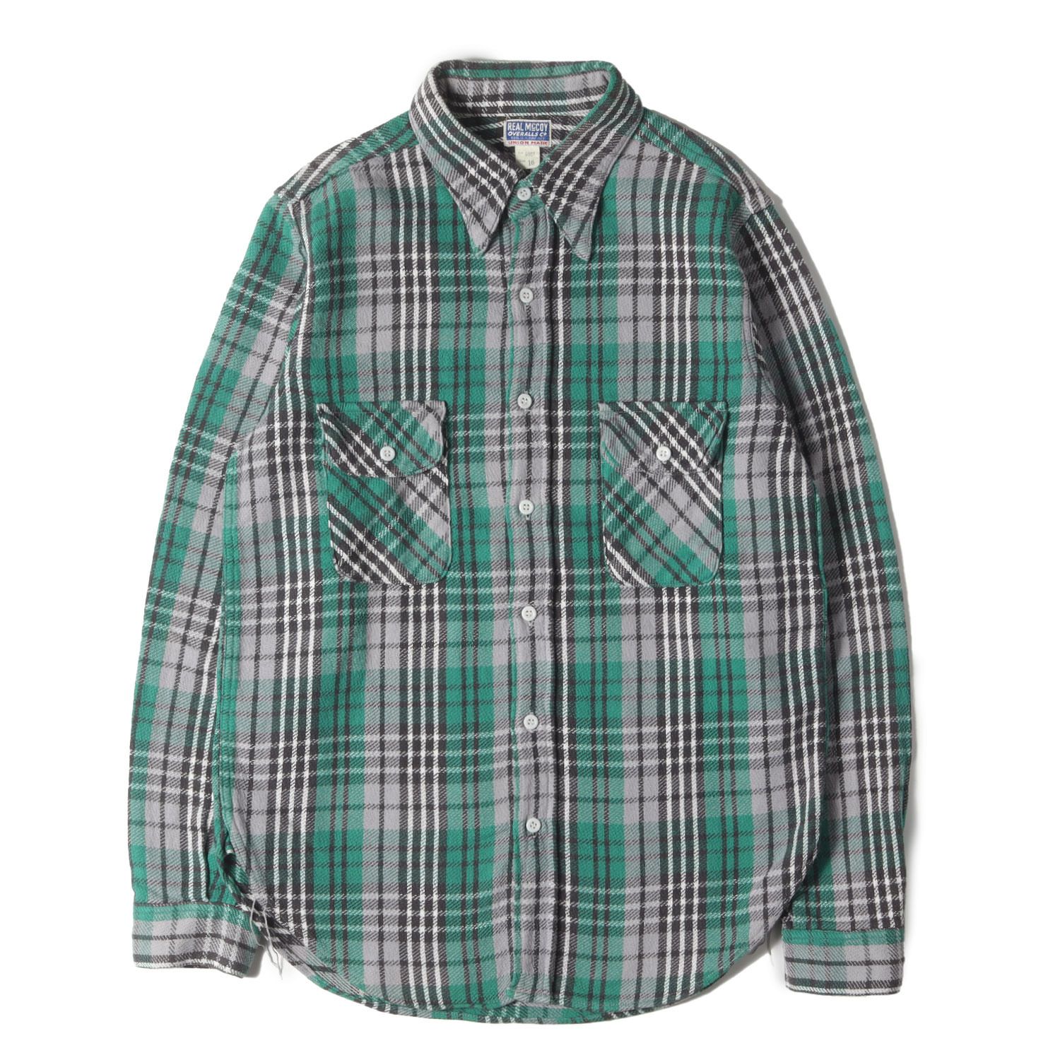 THE REAL McCOYS リアルマッコイズ シャツ グリーン×グレー 16(L