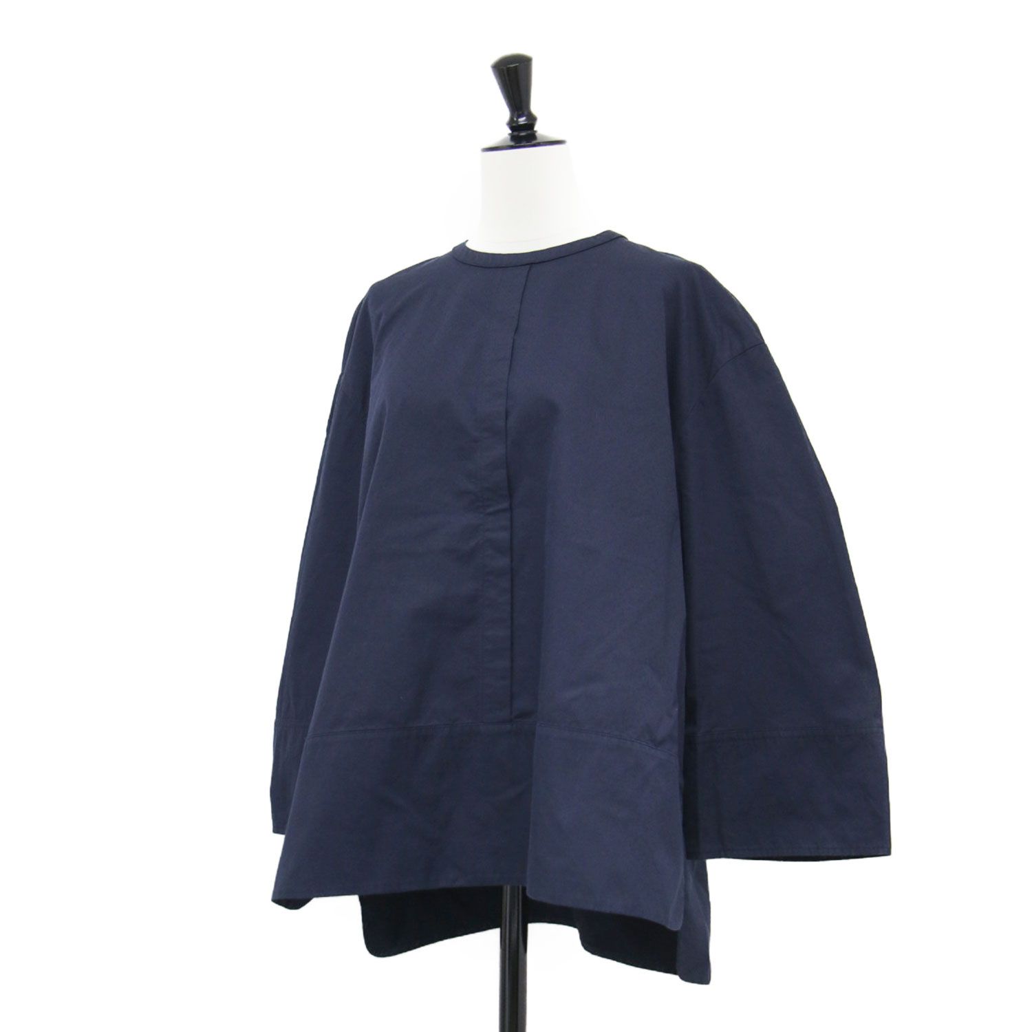 DRAWER ドゥロワー ブラウス ネイビー 紺 サイズ:36(S) | 21春夏