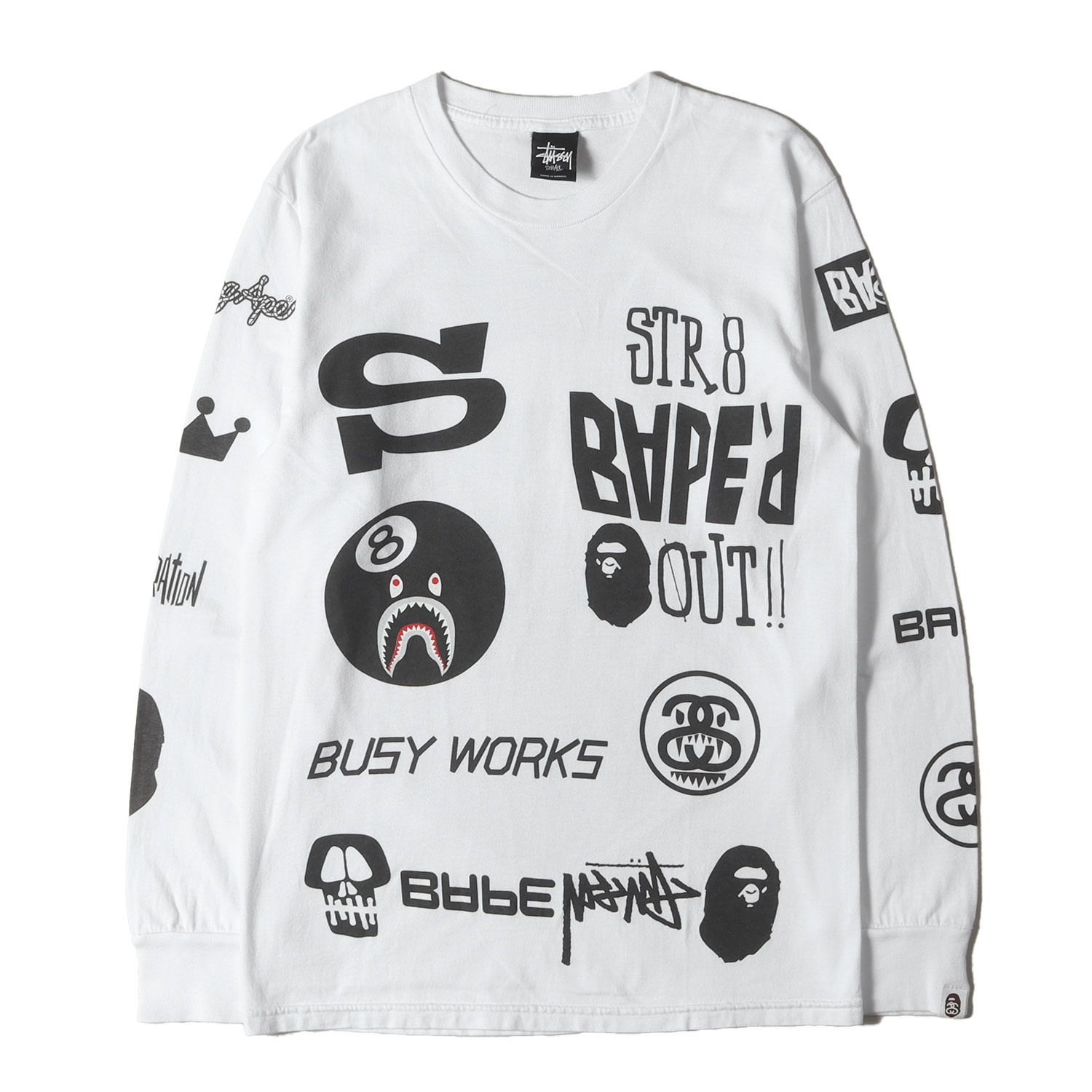 STUSSY ステューシー Tシャツ ホワイト 白 サイズ:S | A BATHING APE
