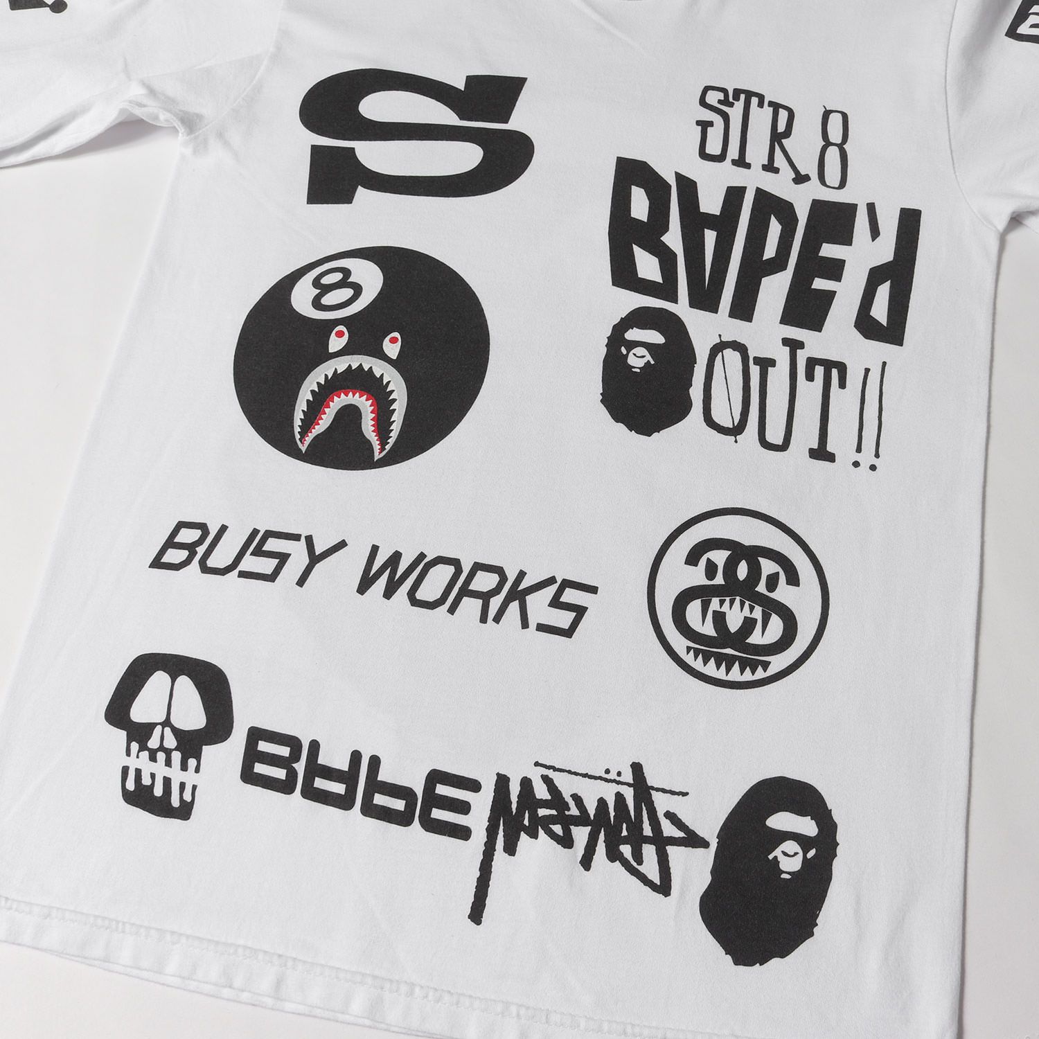 STUSSY ステューシー Tシャツ ホワイト 白 サイズ:S | A BATHING APE