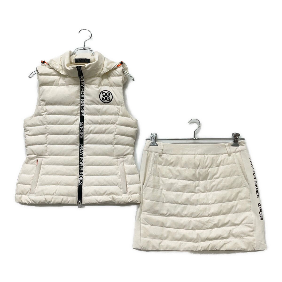 中古 レディース ジーフォア G/FORE セットアップ 38(M) 40(L) 白