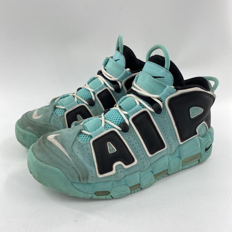 中古】NIKE AIR MORE UPTEMPO LIGHT AQUA / BLACK / WHITE スニーカー 