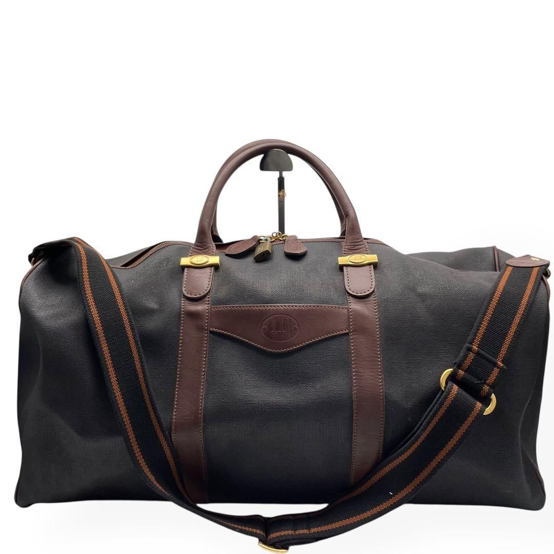 美品 dunhill ダンヒル ボストンバッグ 大容量 ショルダーストラップ