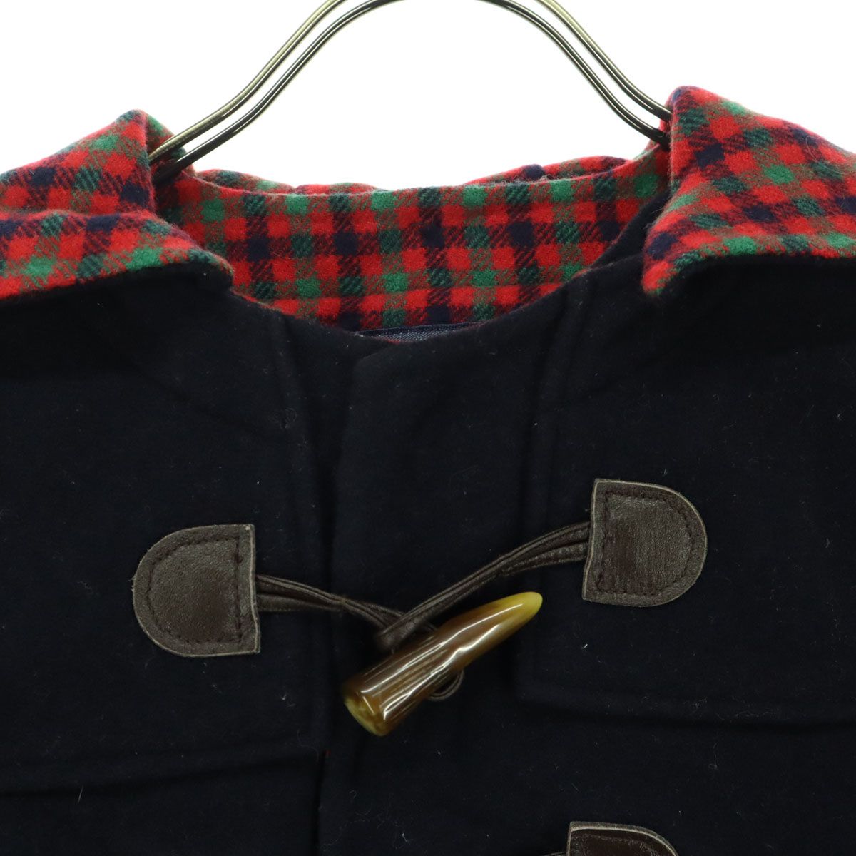 Familiar ファミリア チェック柄 長袖 ダッフルコート 130 ブラック