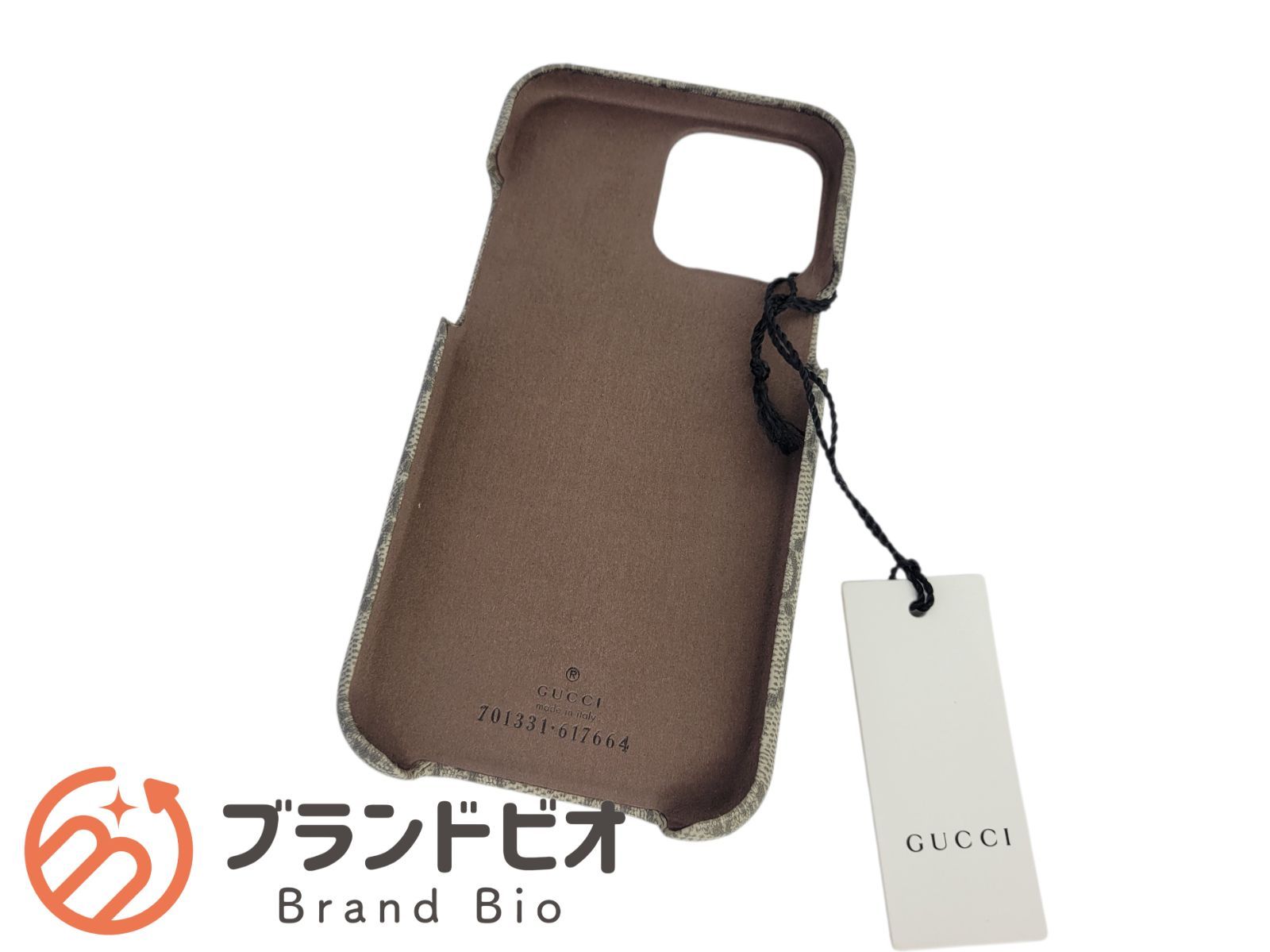 未使用品 グッチ iPhoneケース GGスプリーム 701331 ベージュ PVC