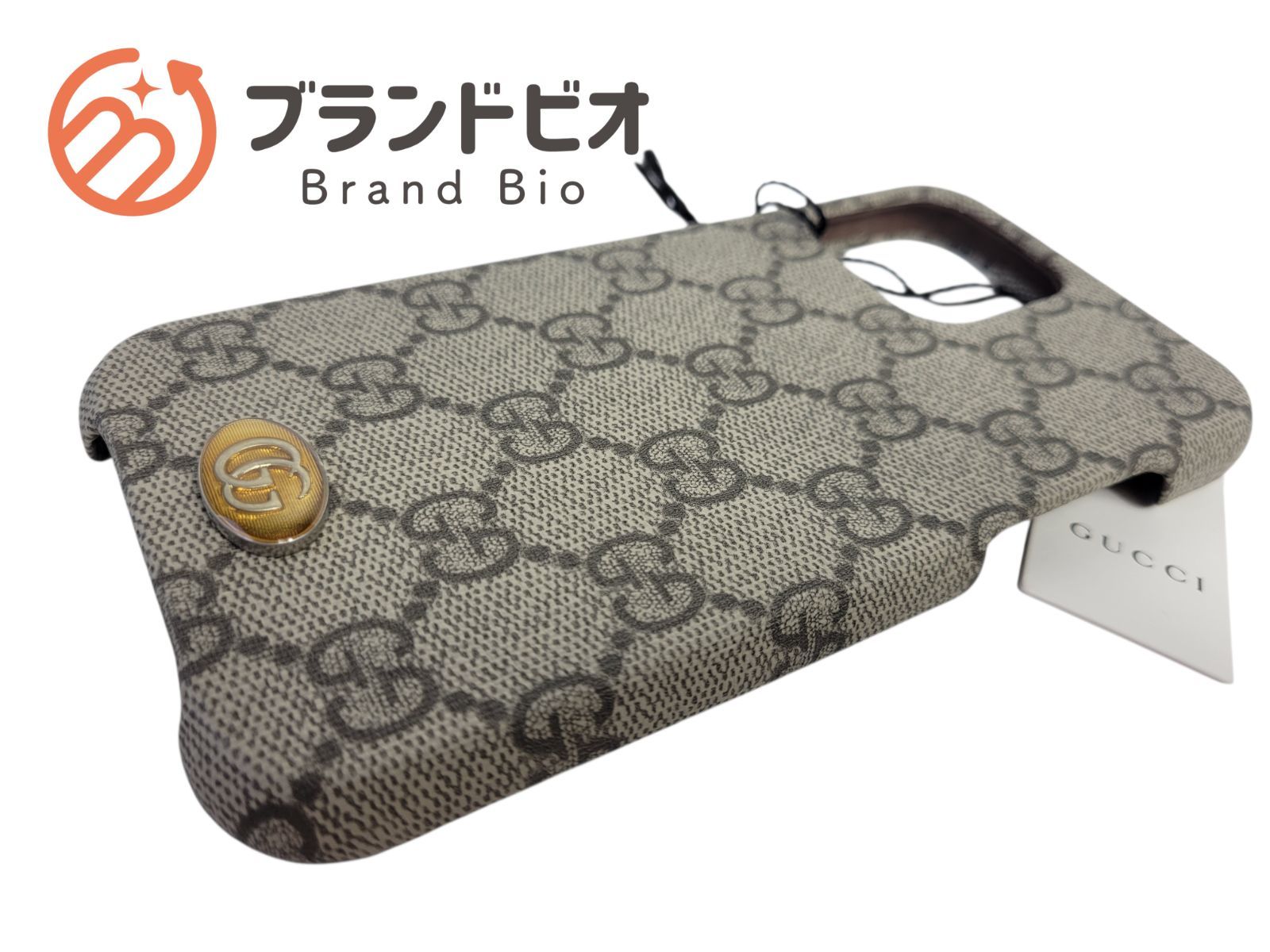未使用品 グッチ iPhoneケース GGスプリーム 701331 ベージュ PVC