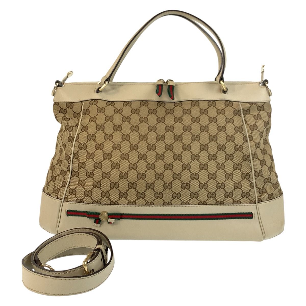GUCCI グッチ メイフェア シェリーライン ベージュ GGキャンバス 