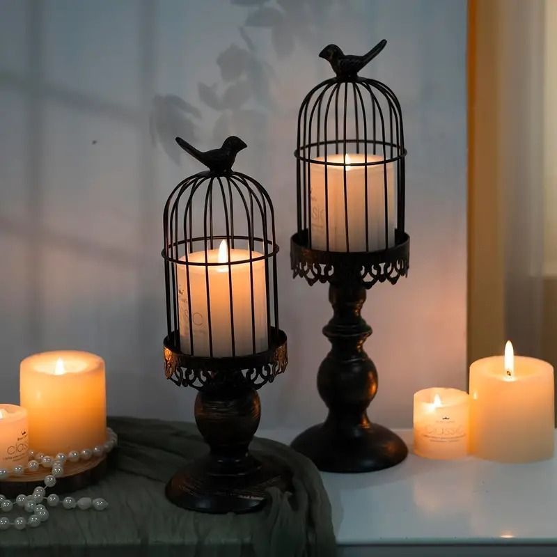 キャンドルスタンド キャンドルホルダー 鳥かご型 2つセット