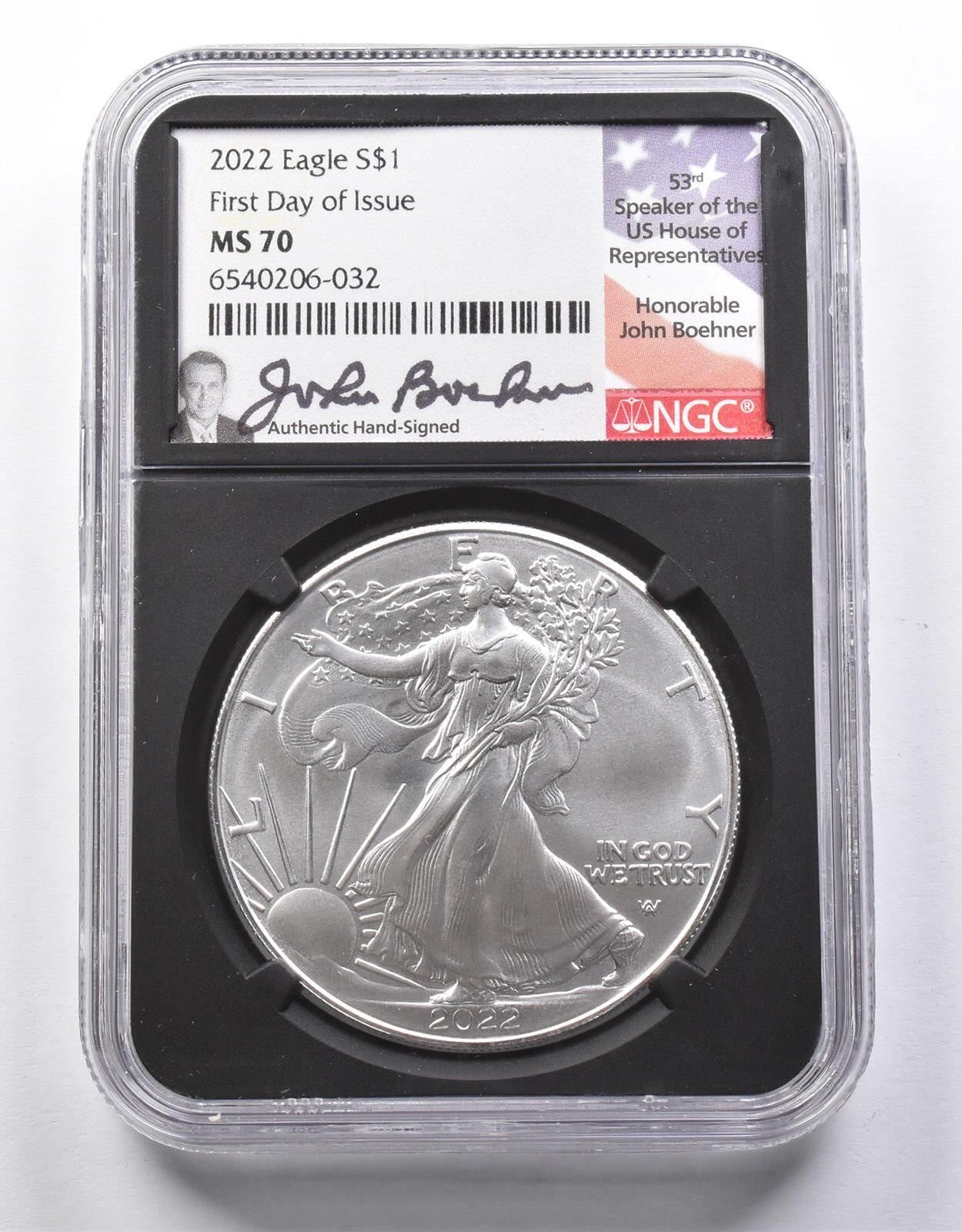 MS70 2022 アメリカン・シルバー・イーグル FDOI ジョン・ボーナー