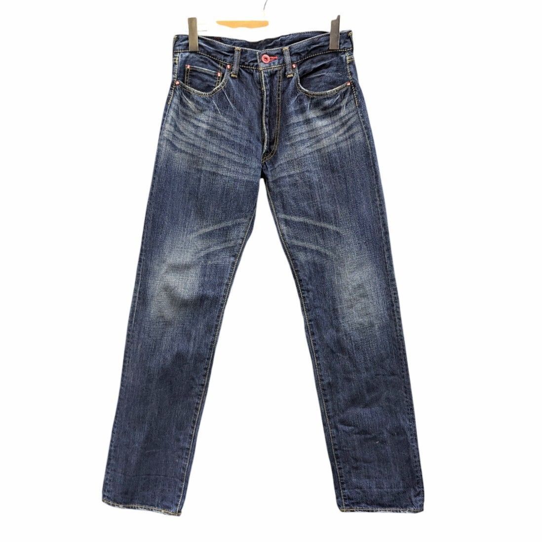 【古着】CUNE 5連うさぎ ペイントジーンズ キューデニムパンツ32 即決 送料無料 濃紺 CUNEキューン W32実80 5連ウサギ 赤札付き スレキ
