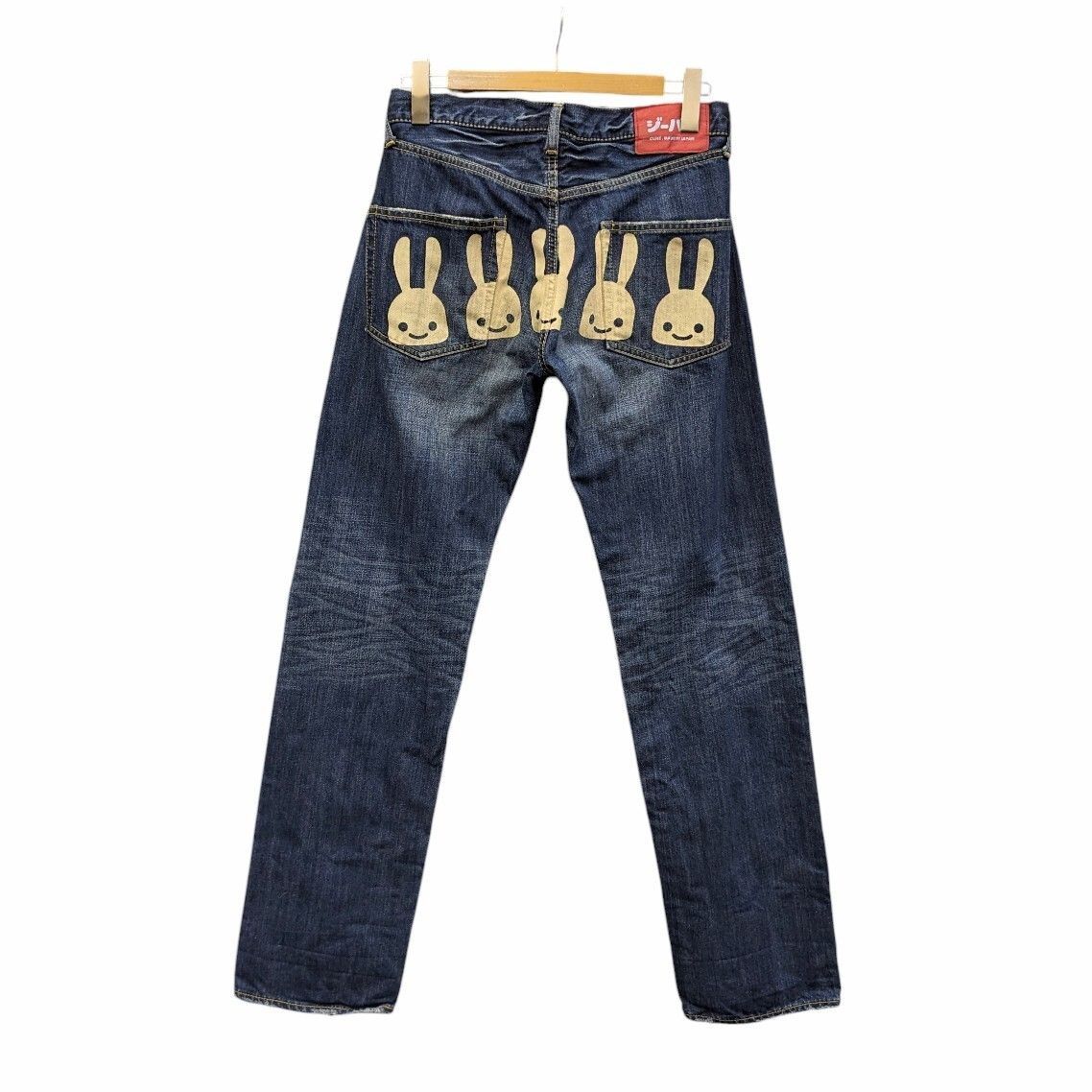 【古着】CUNE 5連うさぎ ペイントジーンズ キューデニムパンツ32 CUNE キューン 5連うさぎプリント デニムパンツ ジーンズ ジーパン