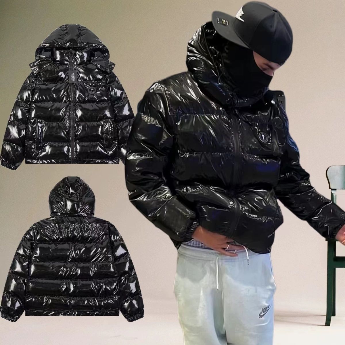 Trapstar トラップスター IRONGATE ダウン ShinyBlack 光沢感あり