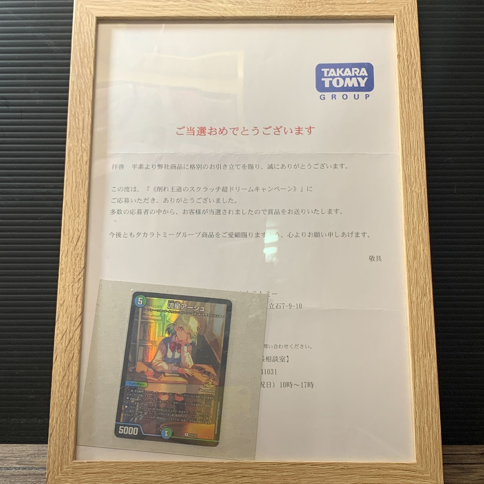 むつ50-123002] デュエルマスターズ 流星アーシュ プロモ 当選書付き