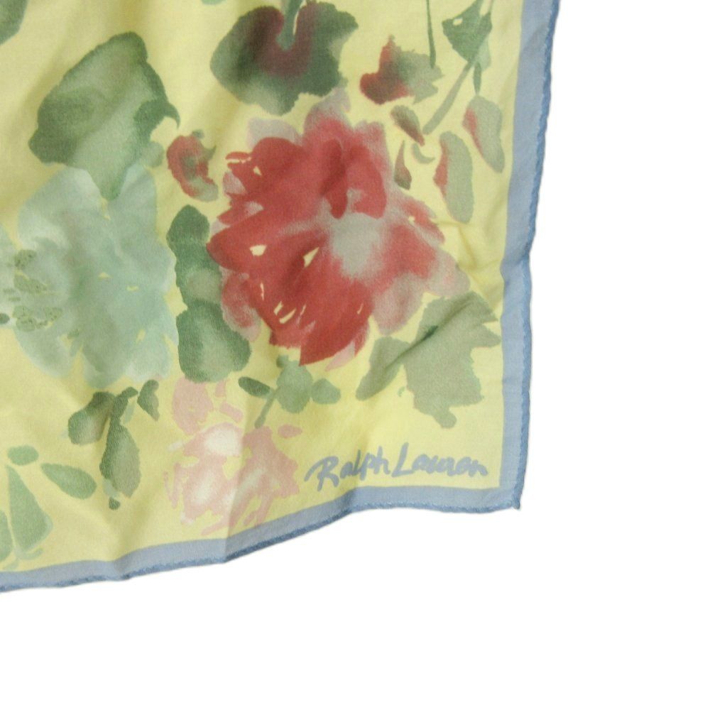 ラルフローレン RALPH LAUREN 美品 花柄 シルク スカーフ ストール