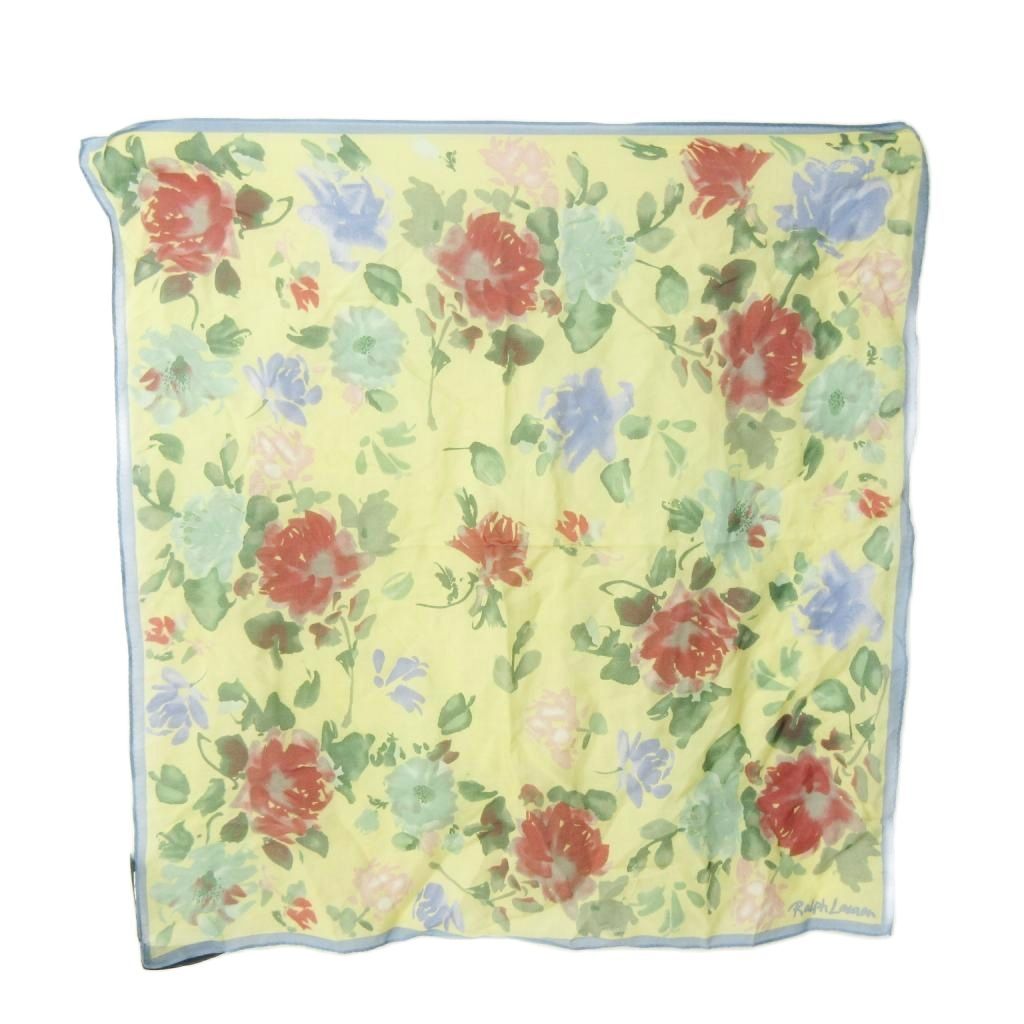 美品✨ラルフローレン RALPH LAUREN シルク 花柄 日本製 ストール ラルフローレン RALPH LAUREN 美品 花柄 シルク スカーフ ストール