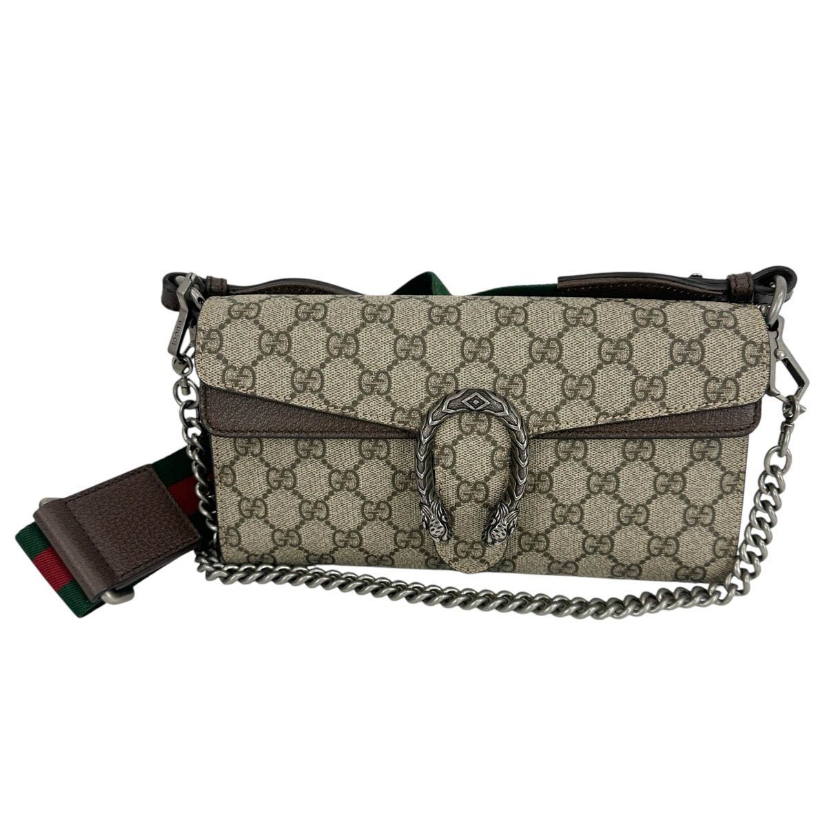 【GUCCI 】グッチ 731782 デュオニソス チェーンショルダーバッグ GGスプリーム チェーンハンドル 斜め掛け 2Wayショルダー レディース バッグ シルバー金具【中古】 USED-SS 【9356】