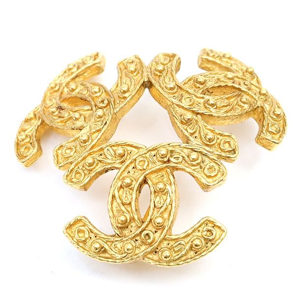 広尾店】 シャネル CHANEL トリプル ココマーク ブローチ ゴールド 94A