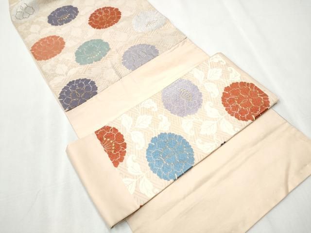 平和屋着物○つけ帯 加良織錦 草花文 本金箔 正絹 逸品 CABA1120hy