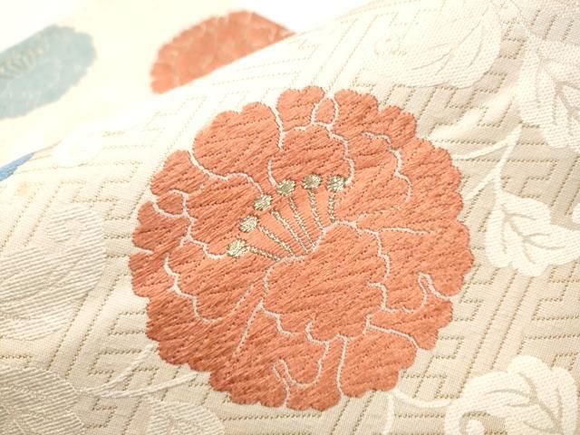 平和屋着物○つけ帯 加良織錦 草花文 本金箔 正絹 逸品 CABA1120hy