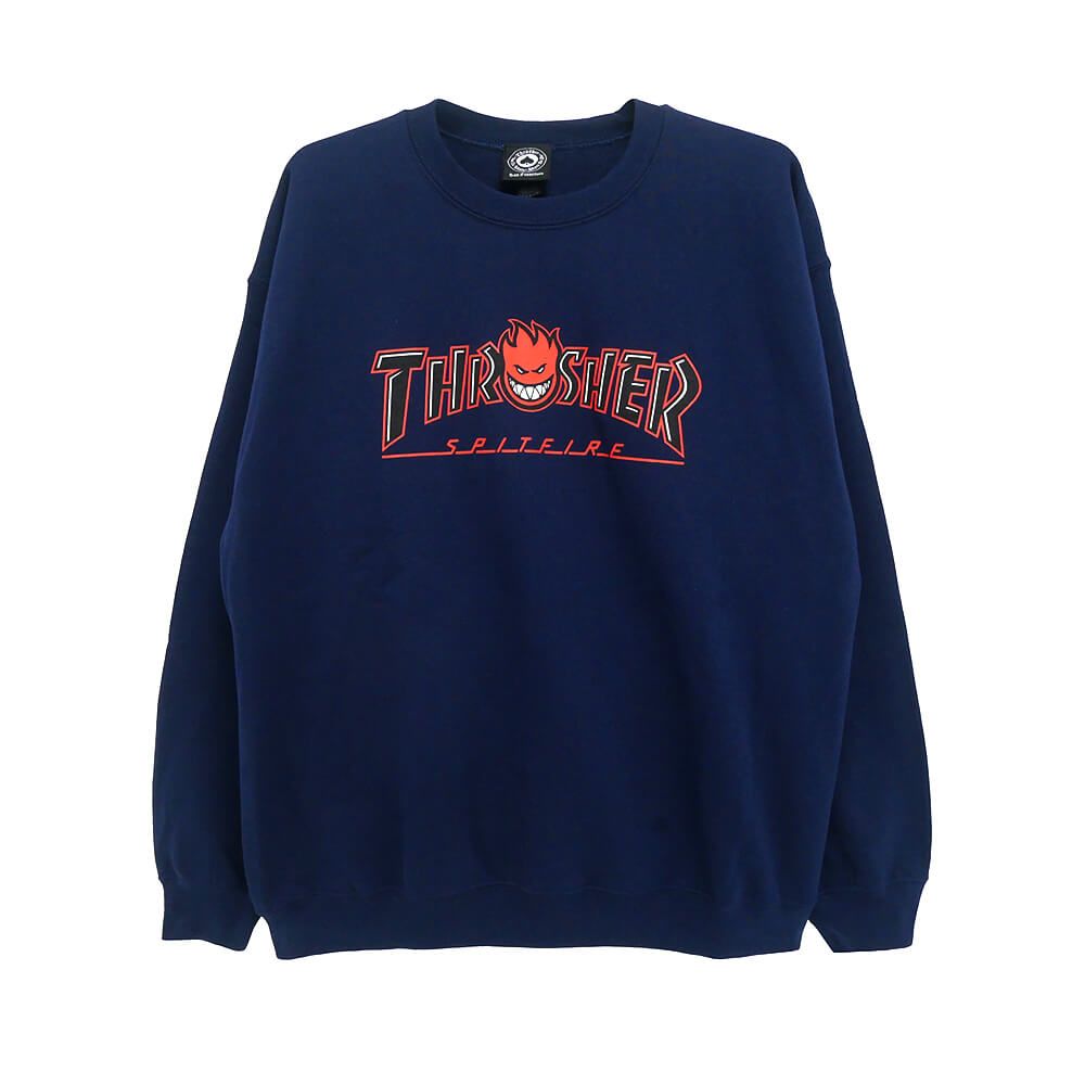 THRASHER CREW SWEAT スラッシャー トレーナー THRASHER x SPITFIRE