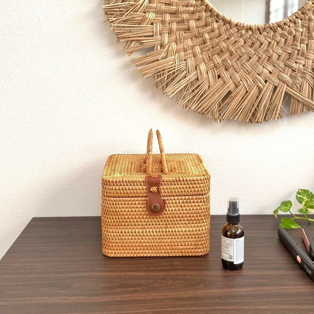 【TANABANA】 未使用 かごバッグ ナチュラルブラウン アタ ラタン TANABANA】 未使用 かごバッグ ナチュラルブラウン アタ ラタン かご