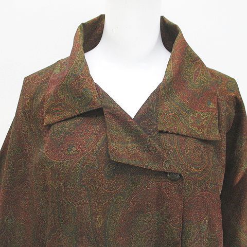 イタリア製シルク100% エトロ ペイズリー柄ロングガウンコート ブラウン F 楽天市場】エトロ ETRO コート チェスターコート ロングコート