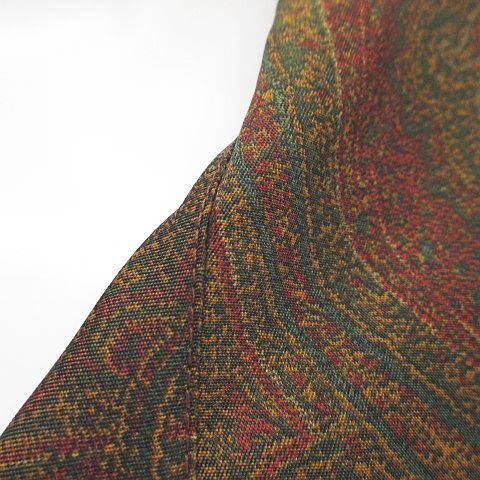 イタリア製シルク100% エトロ ペイズリー柄ロングガウンコート ブラウン F エトロ ETRO ペイズリー柄 ガウン コート 薄手 ミドル丈 茶系 ブラウン