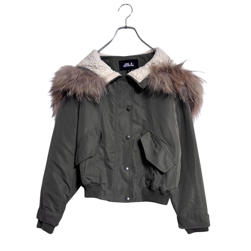 n2b ミリタリージャケット Y2K 平成 ギャル　カーキ　短丈 y2k N2B military jacket ファー平成ギャル短丈