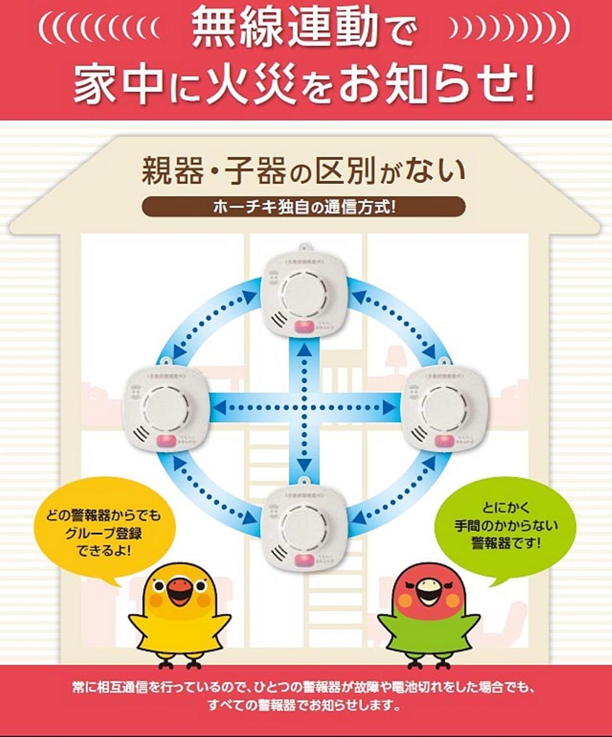 ホーチキ 火災警報器 ホワイトアイボリー 煙式 3個入 無線連動方式(煙