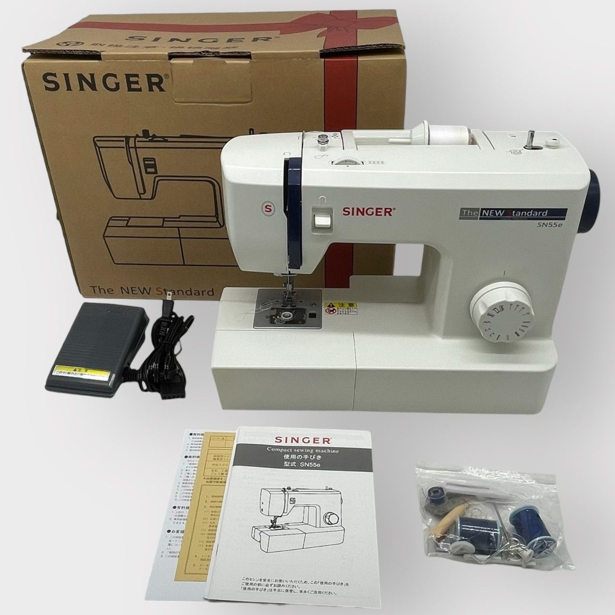 SINGER 電動ミシン フットコントローラー付き SN55e(中古品) シンガー 電動ミシン フットコントローラー付き SN55e ホワイト②