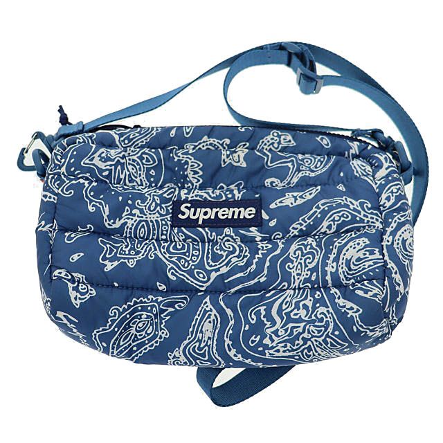 シュプリーム SUPREME 22AW Puffer Side Bag Blue Paisley パファー 