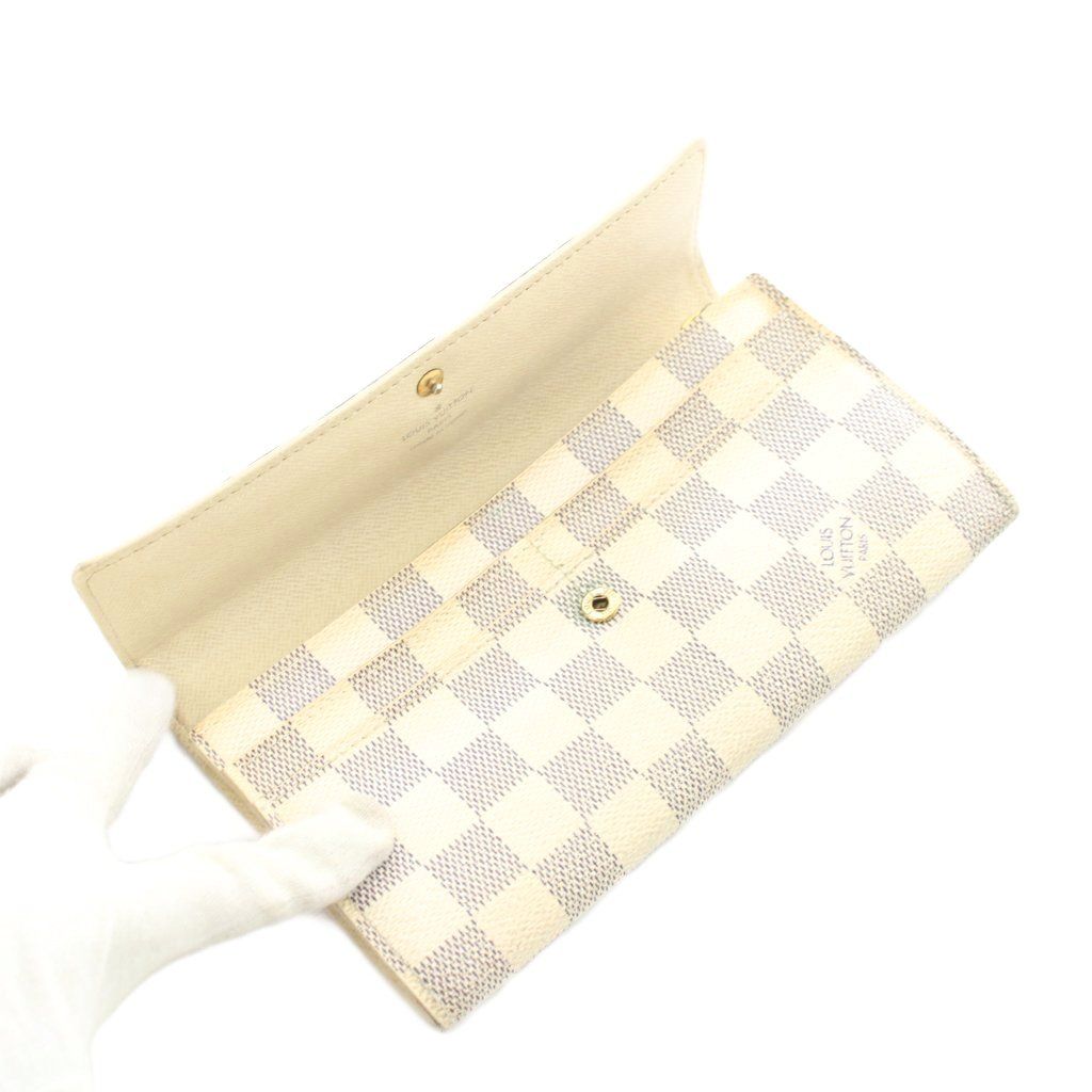 ルイヴィトン LOUIS VUITTON ポルトフォイユ サラ ダミエ アズール 長