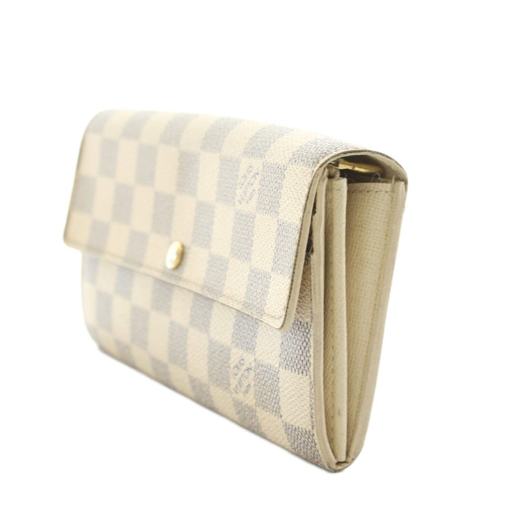ルイヴィトン LOUIS VUITTON ポルトフォイユ サラ ダミエ アズール 長