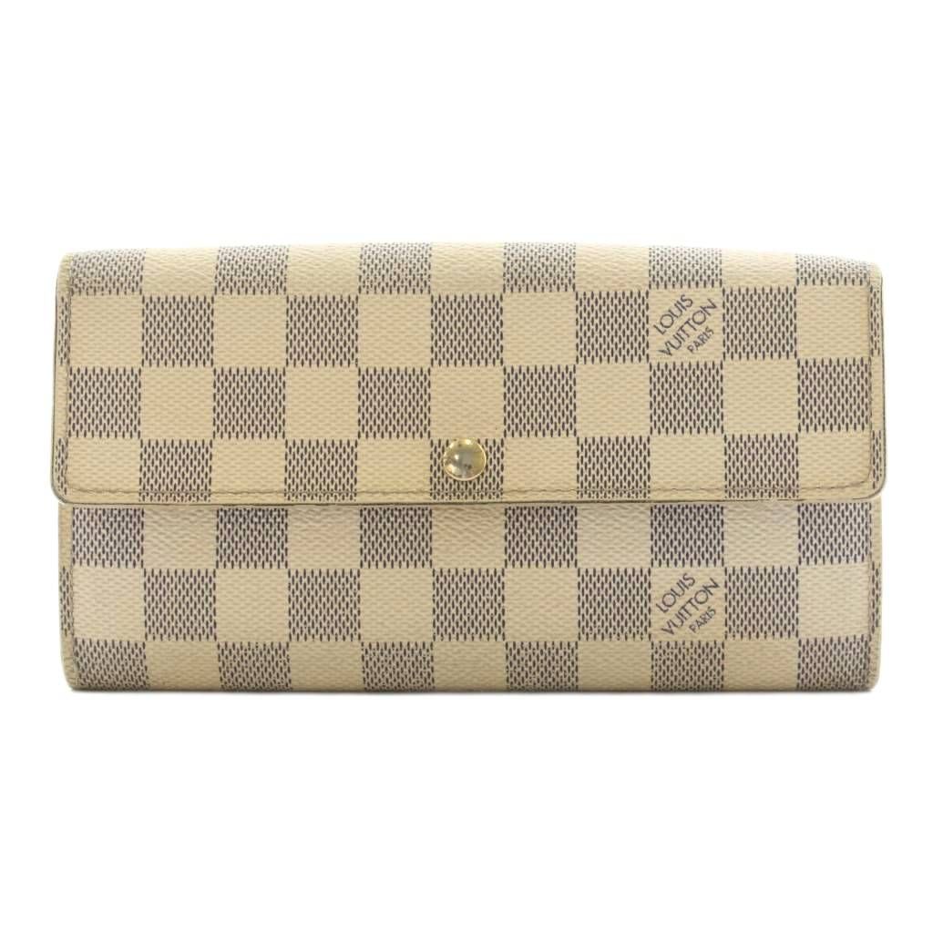 ルイヴィトン LOUIS VUITTON ポルトフォイユ サラ ダミエ アズール 長