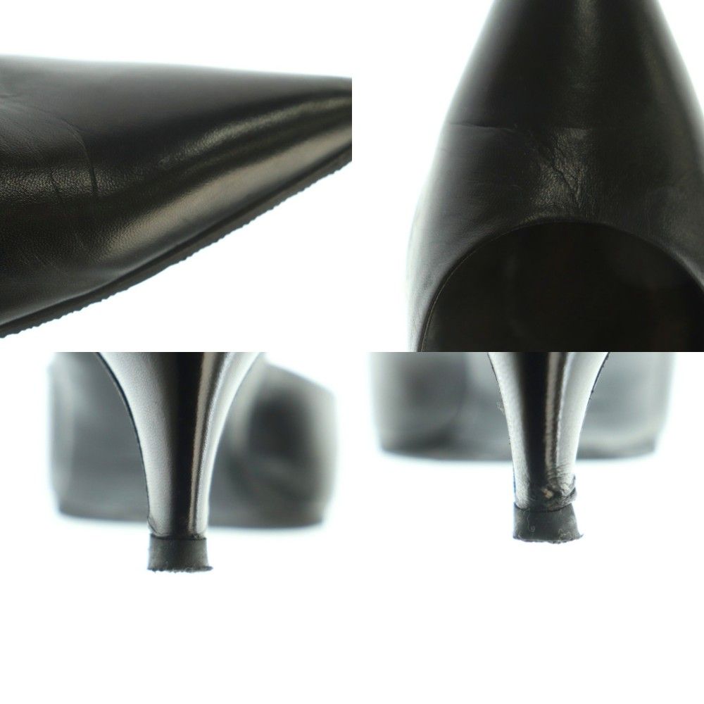 プラダ PRADA ミュール ポインテッドトゥ レザー 38.5 25.5cm 黒