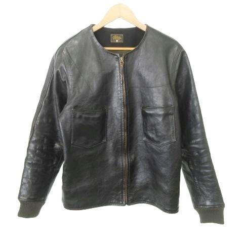 ゲルガ GERUGA フリーネック レザー ジャケット ホースハイド コンビ