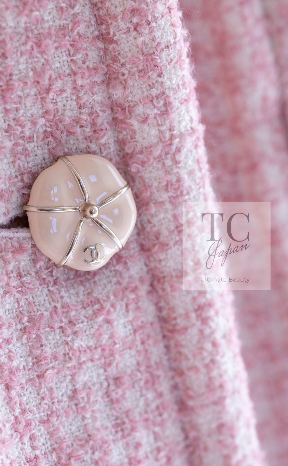 シャネル ジャケット CHANEL ピンク ウール アルパカ シルク スタンド