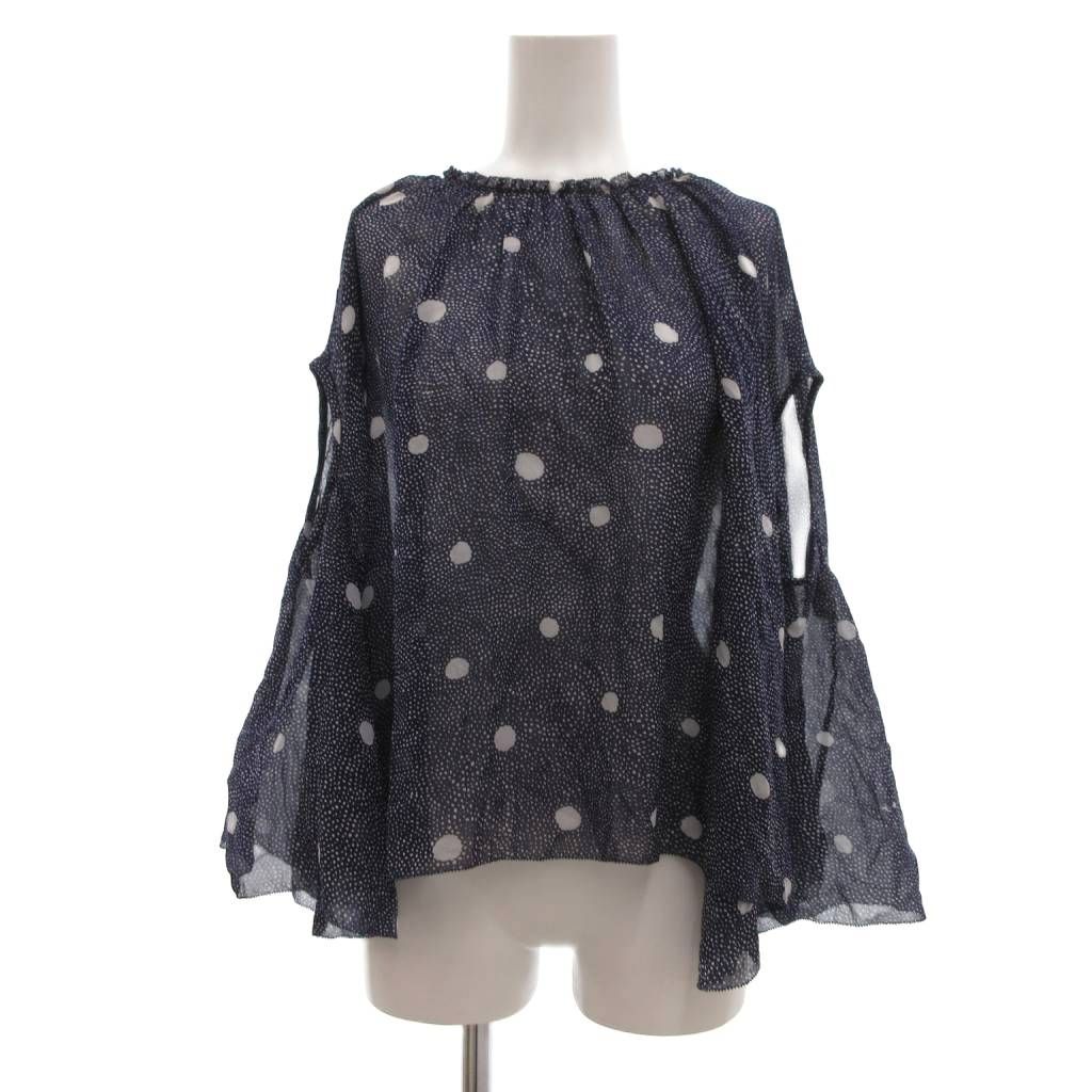 ミナペルホネン mina perhonen ブラウス シアー シルク 水玉 ドット 絹