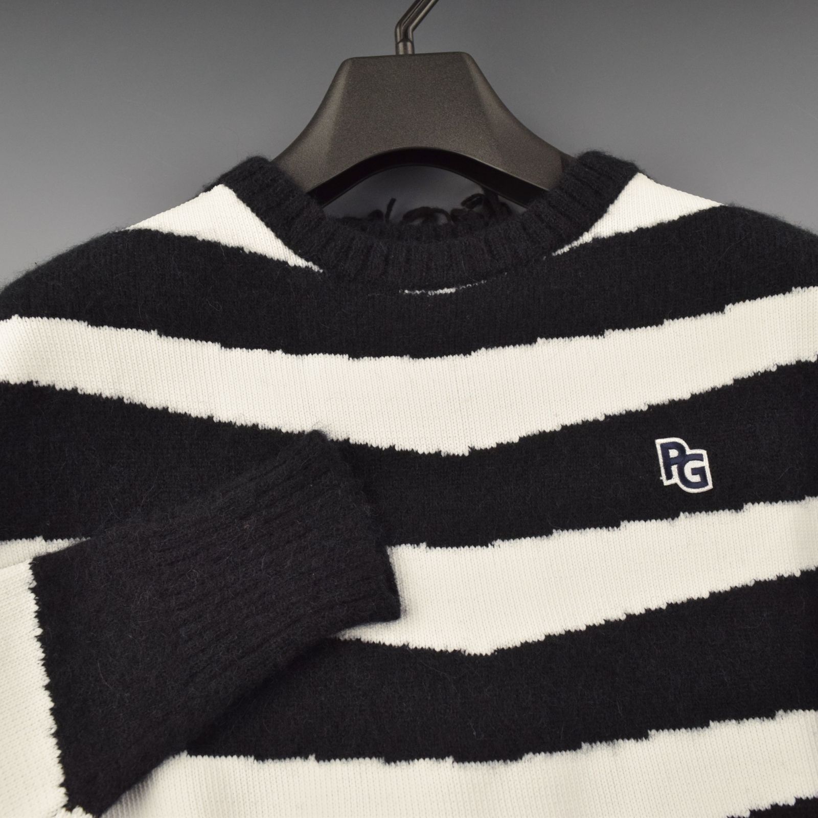 サイズ：1・M・新品】パーリーゲイツ ゼブラ柄 アルパカクルーネック