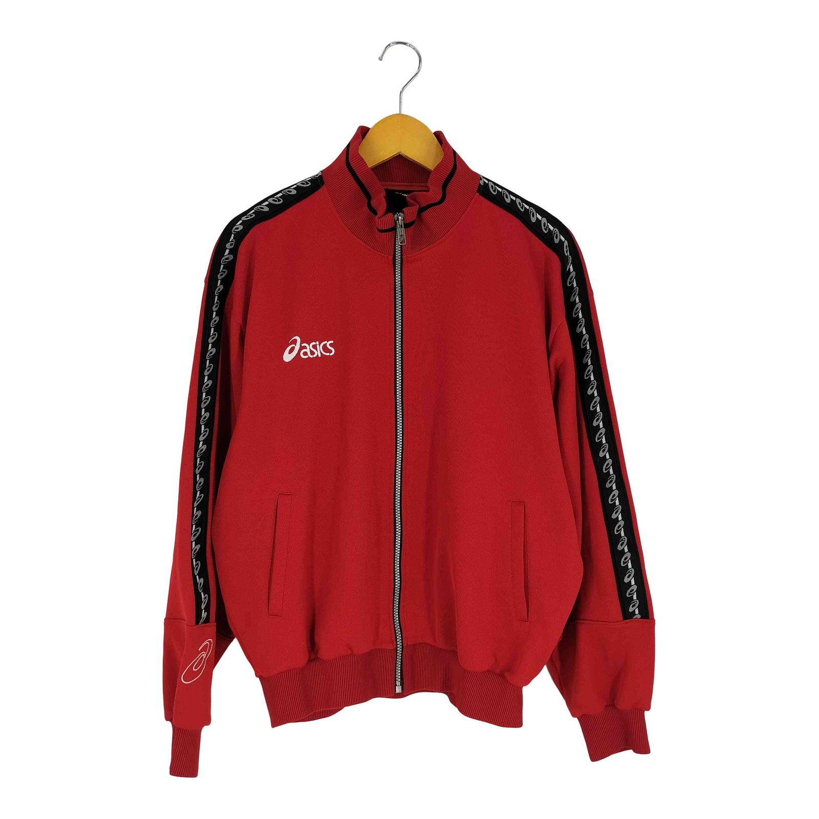 ASICS 赤 長袖 ジャージ　非売品 ASICS（アシックス） ジャージ メンズ 上下 ブランド セットアップ