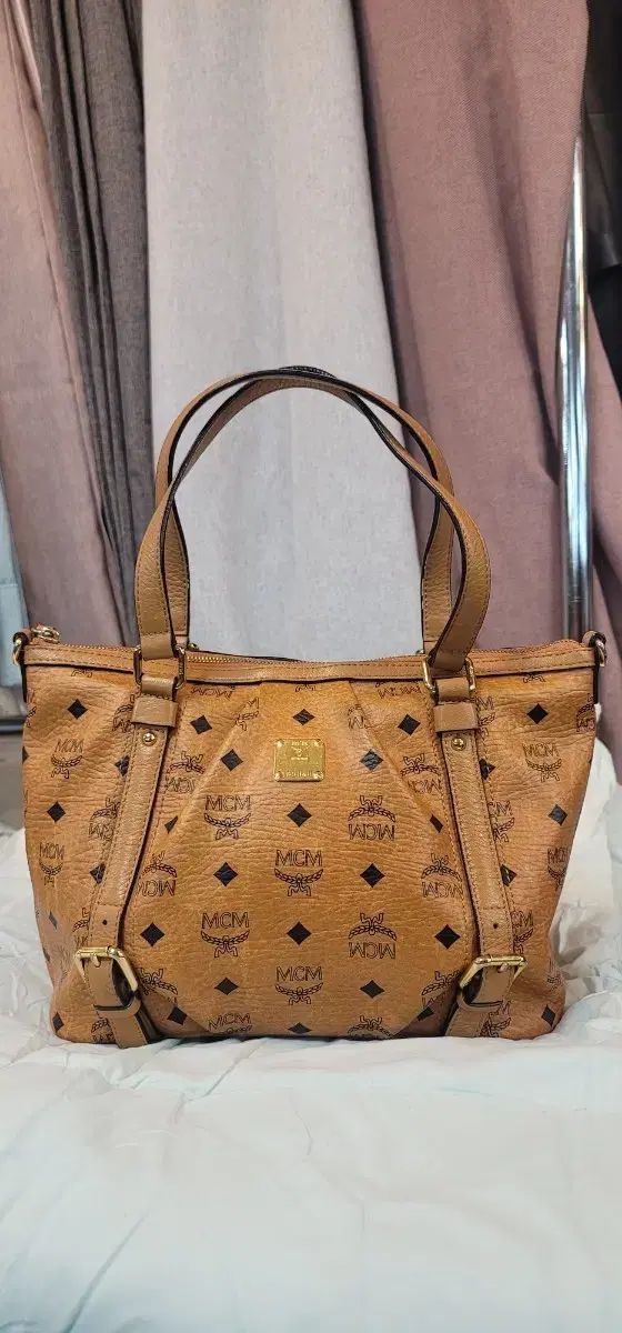 MCM ロゴ プリント トートバッグ ブラウン 【公式通販】