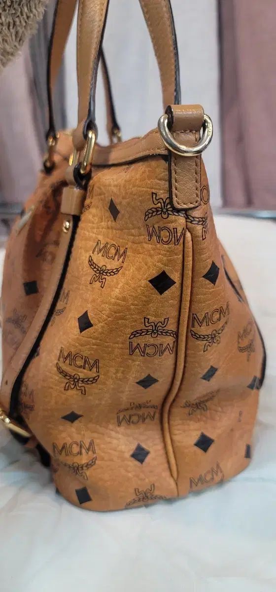 MCM ロゴ プリント トートバッグ ブラウン - メルカリ