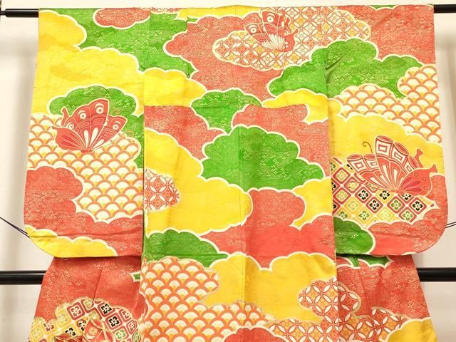 平和屋着物[]七五三 女の子 7歳 祝着 四つ身 長襦袢(無双仕立て・半衿