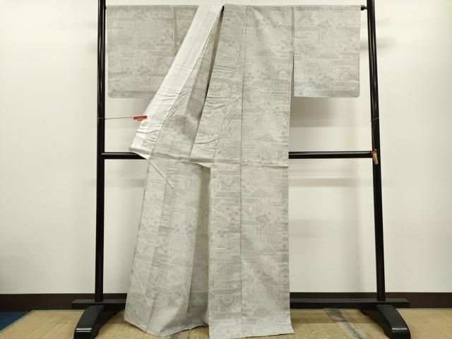 平和屋着物＊夏物 結城紬 夏結城 100亀甲 吉祥文 正絹 逸品 未使用