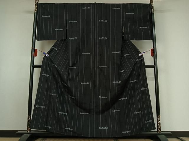 平和屋着物▽上質な紬 単衣 横段文 正絹 逸品 AABE9291jh - メルカリ