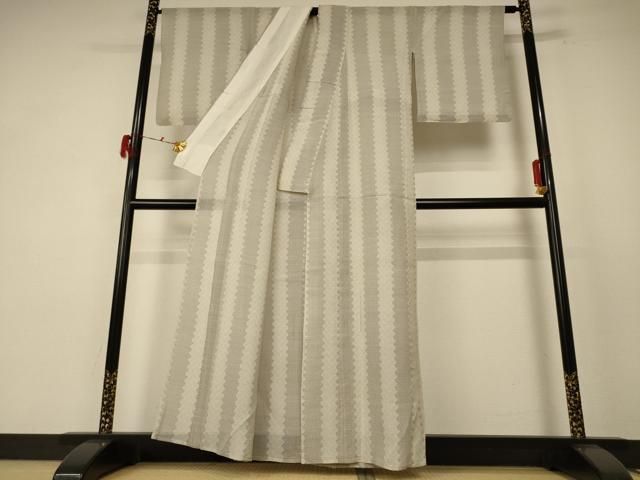 平和屋着物＊夏物 本場大島紬 夏大島 100亀甲 変わり縞 正絹 逸品