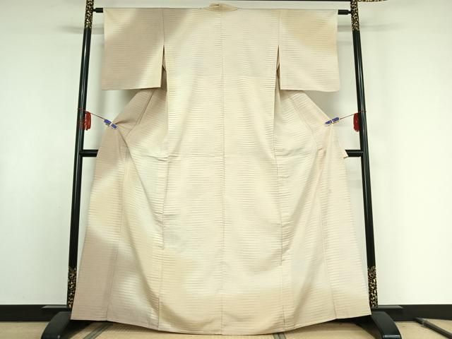 平和屋着物▽本塩沢 やまだ織 訪問着 染色作家 桐村博 訪問着 単衣 横