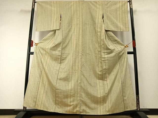 平和屋着物▽ぜんまい紬 単衣 縞 正絹 逸品 AABE5682fy - メルカリ