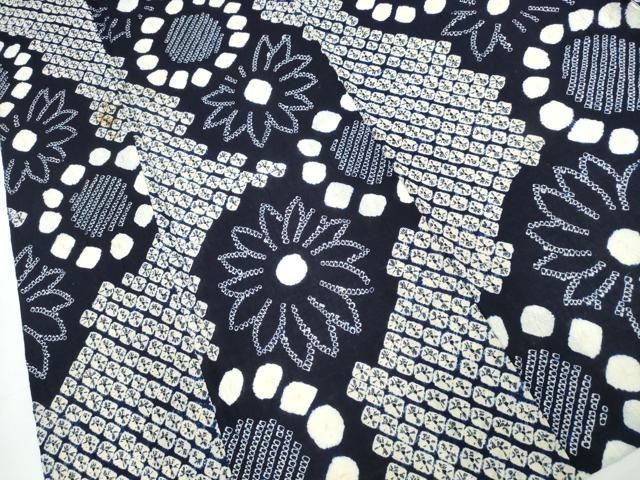 平和屋着物∴夏物 浴衣 有松鳴海絞り 舞菊文 綿 逸品 CABB6524ng