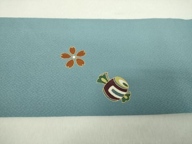 平和屋着物○つけ帯 鱗宝尽くし花文 金彩 正絹 逸品 未使用 DABA1857ps